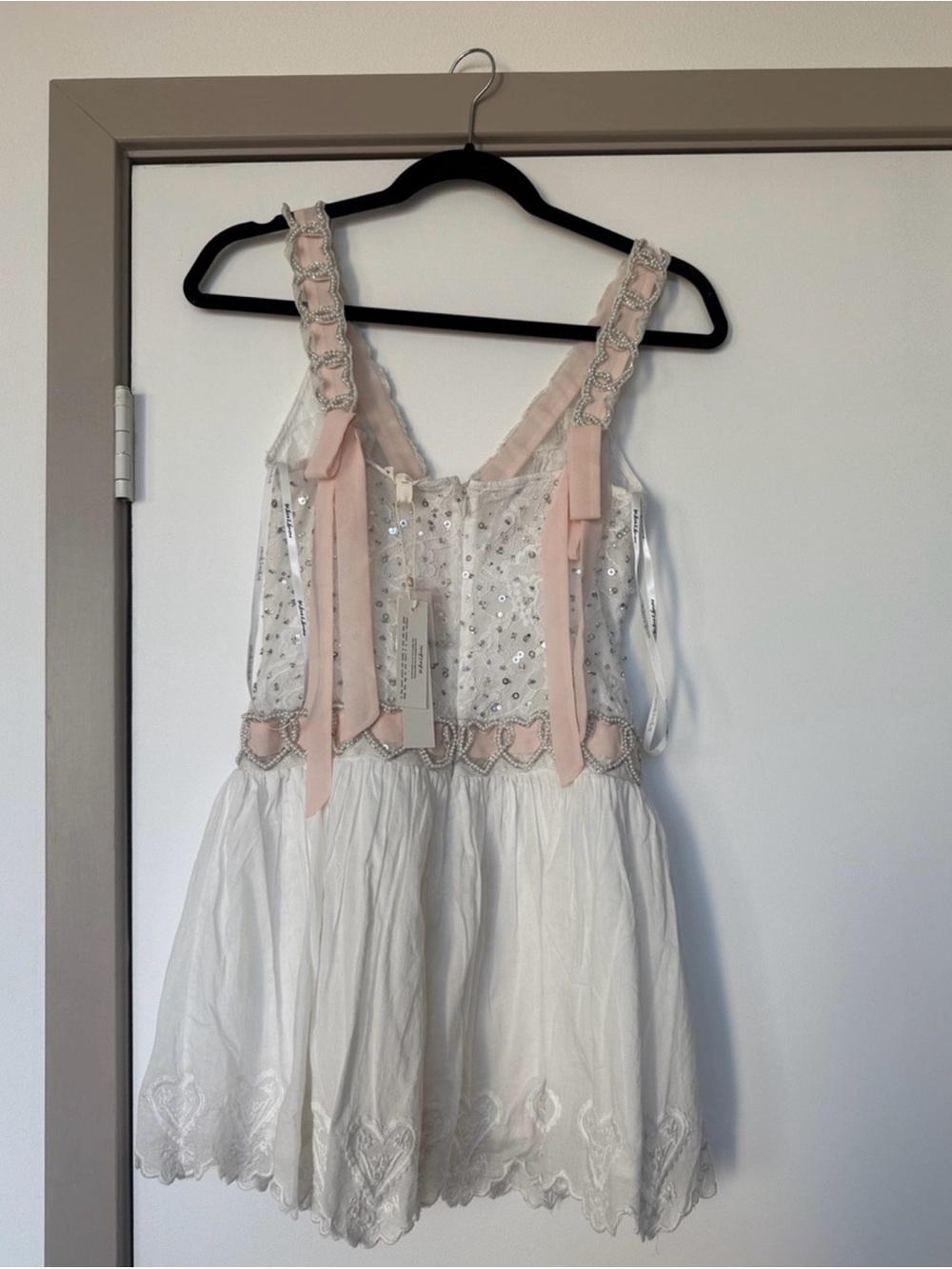 For Love and Lemons Locked Hearts Ribbon Mini Dress Size Small NWT - Picture 14 of 15